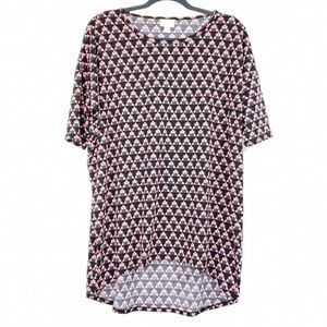 Chic Black and Pink Geometric Women's Top